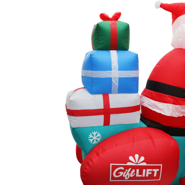 INFLABLE NAVIDEÑO SANTA CLAUS EN SCOOTER 1.65 M CON LUZ LED