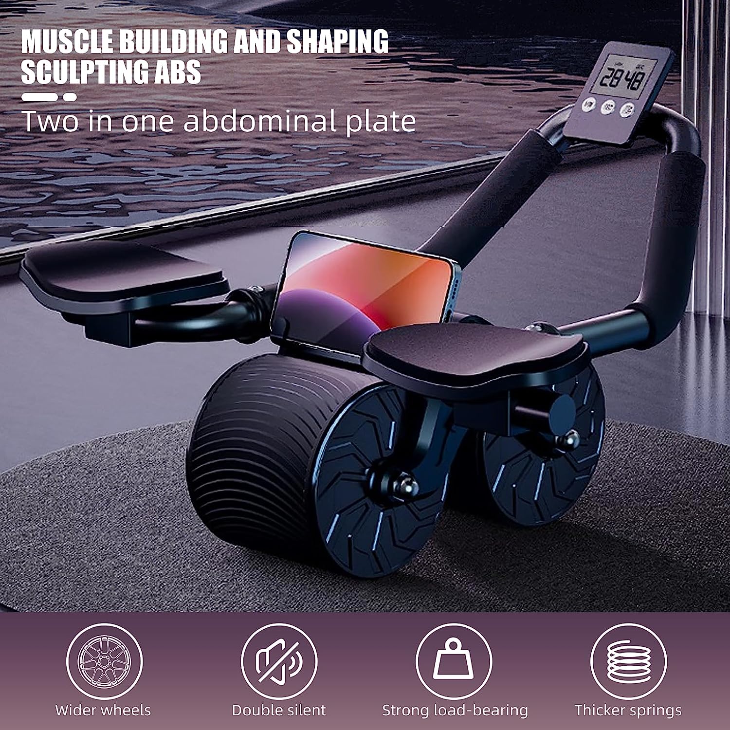 Soporte para el codo, rueda Abdominal de rebote automático