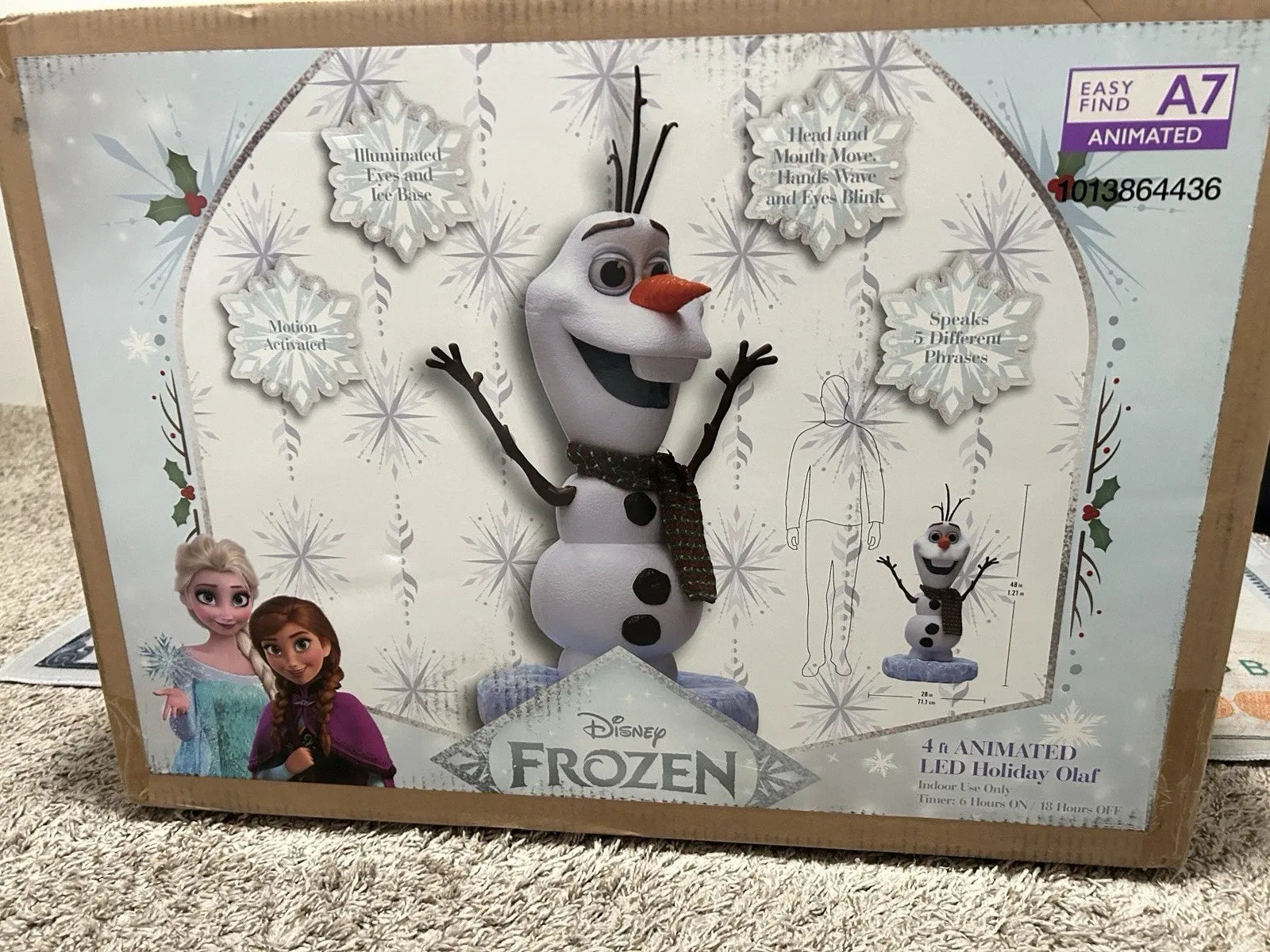 Olaf navideño animado LED de 4 pies